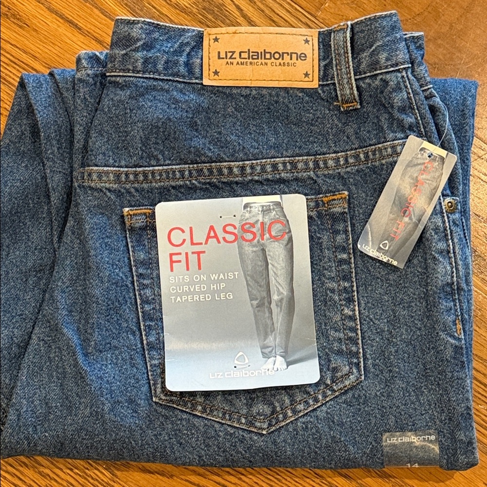 Liz Claiborne Vintage Classic Fit “mom jeans” jeans. Size 14 S. New with tags